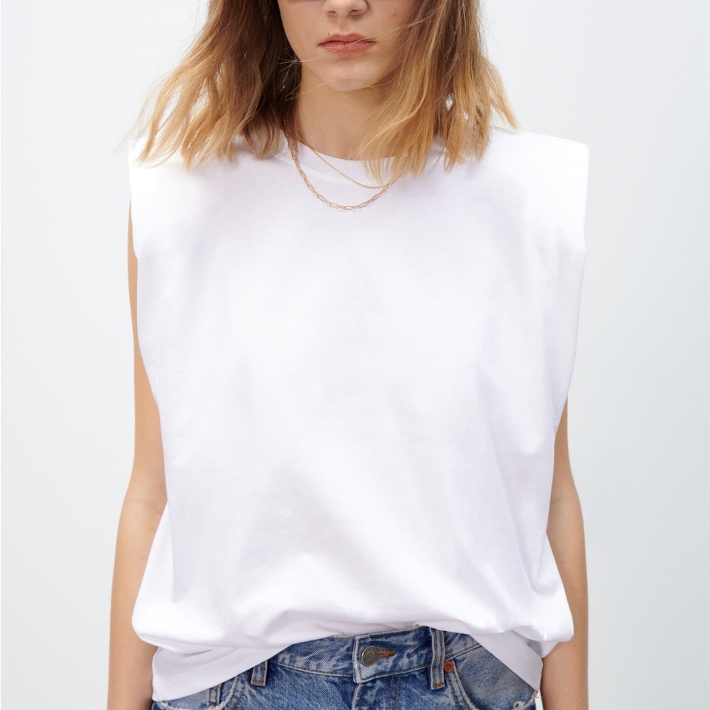 Zara Shoulder Pad Shirt Small - Picture 5 of 7